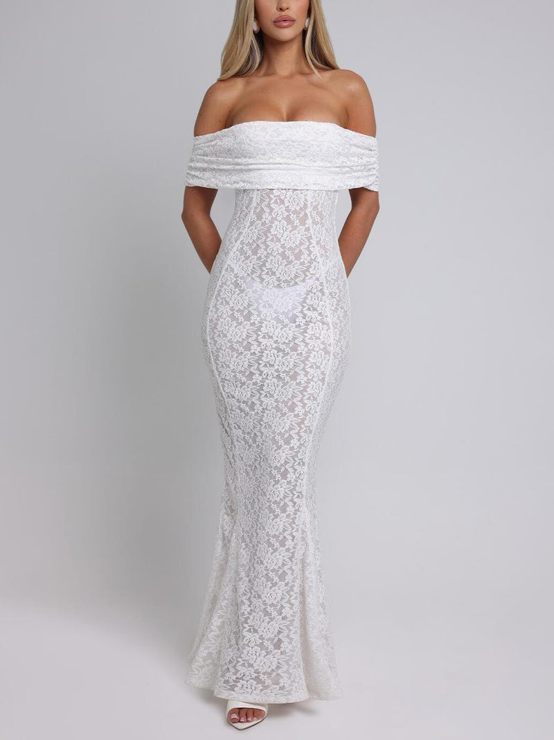 Lace Fishtail Maxi Dress