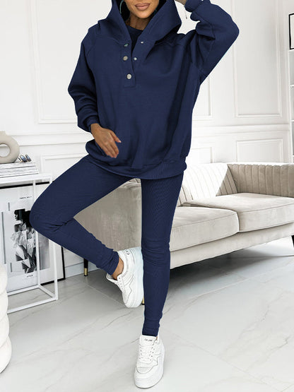 (s-5xl) Hooded and Comfortable Sweatshirt Two-piece Suit