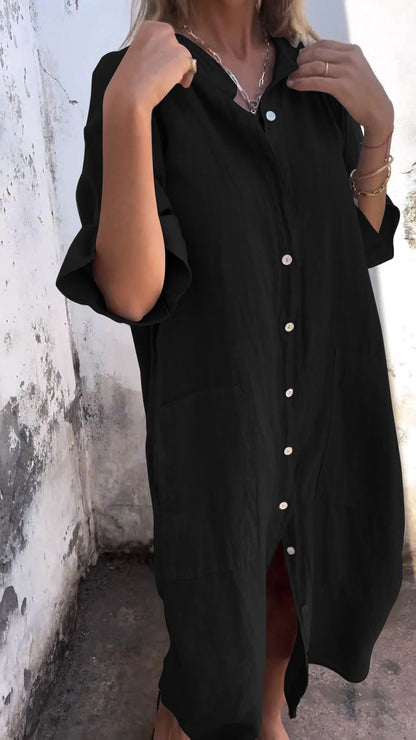 Shirt Style Long Dress