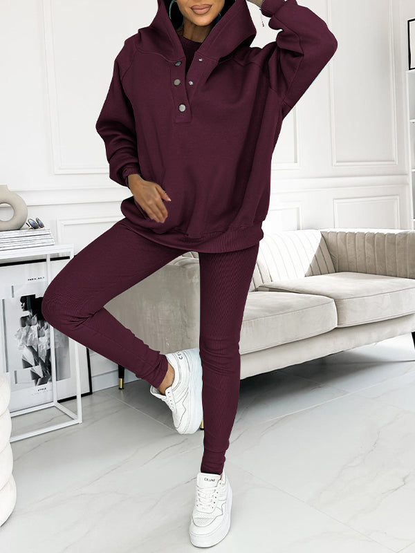 (s-5xl) Hooded and Comfortable Sweatshirt Three-piece Suit