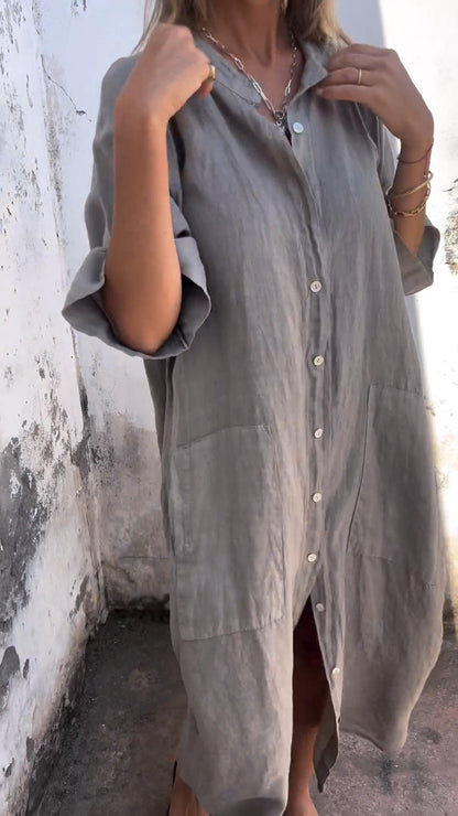 Shirt Style Long Dress