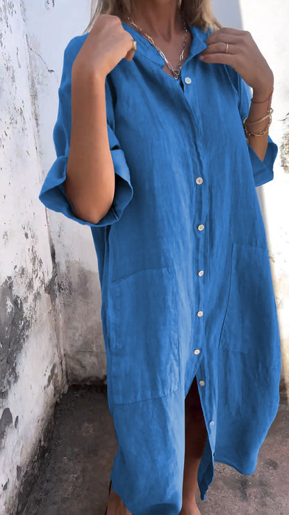 Shirt Style Long Dress
