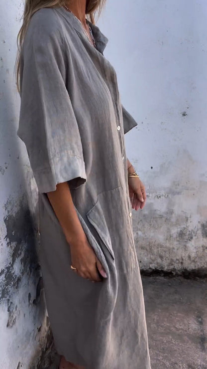 Shirt Style Long Dress