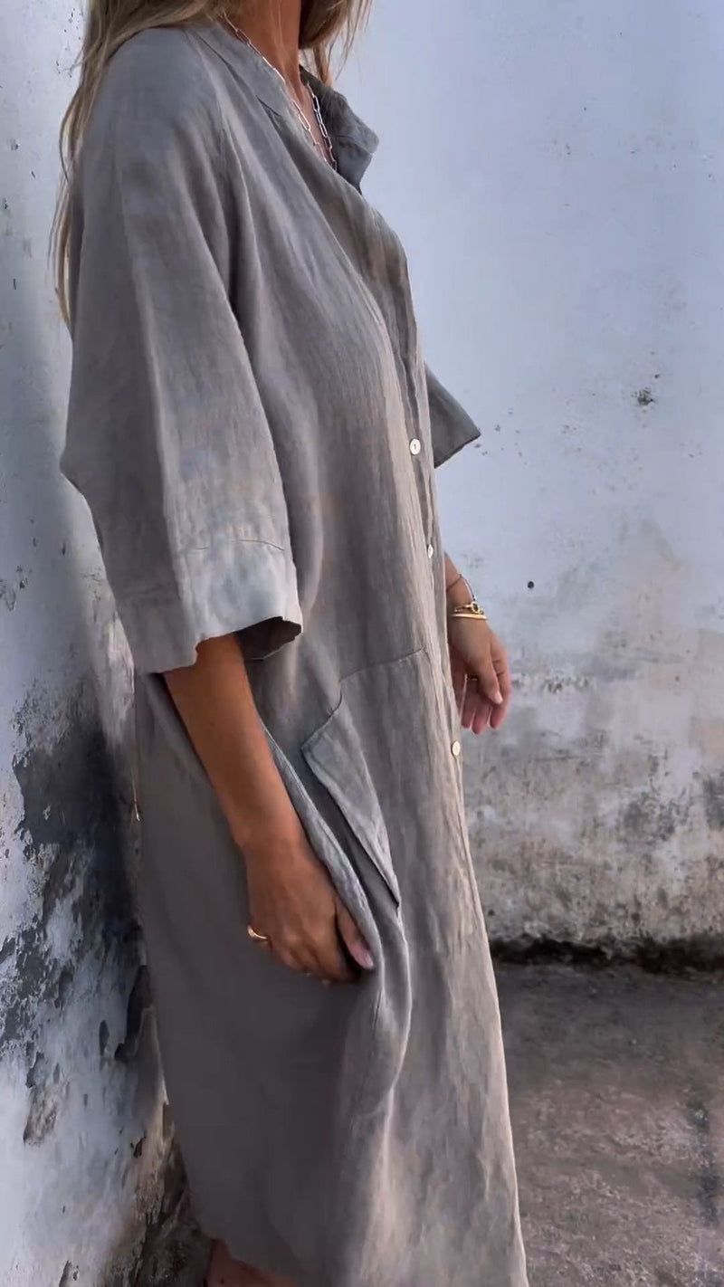 Shirt Style Long Dress