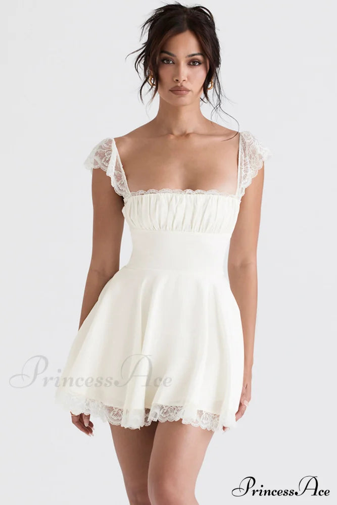 Kaia Ivory Stylish A-line Mini Dress