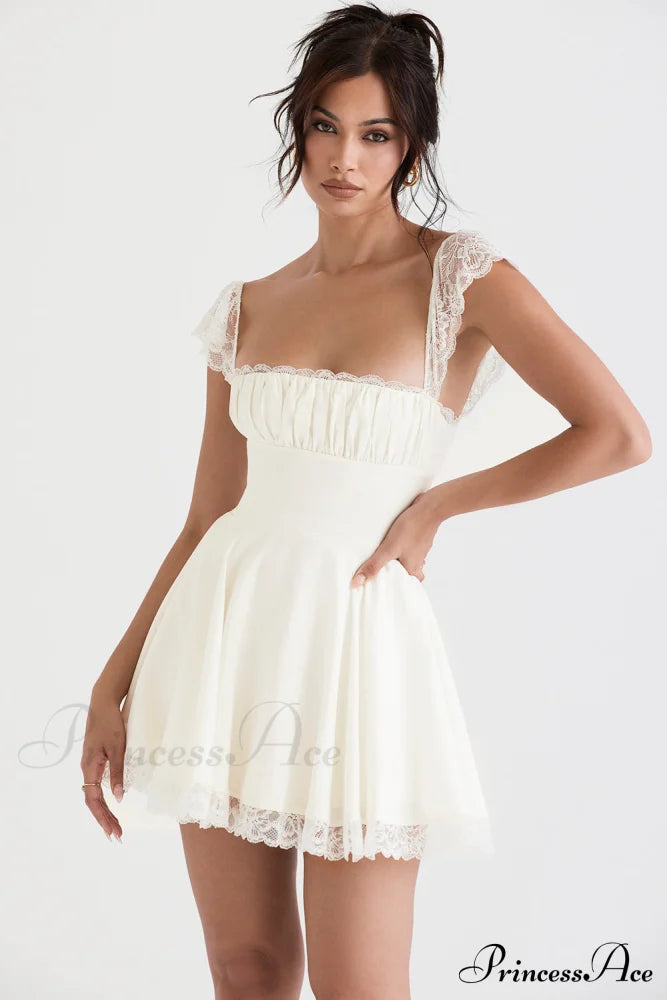 Kaia Ivory Stylish A-line Mini Dress