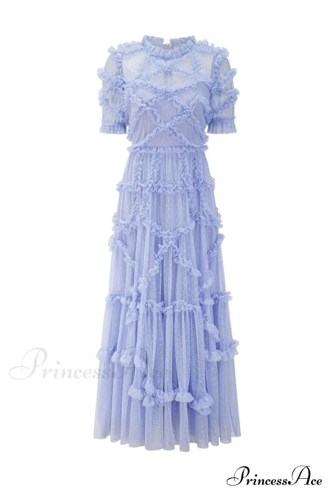 Kinley Ruched Ruffle Charming Hem Maxi Dress