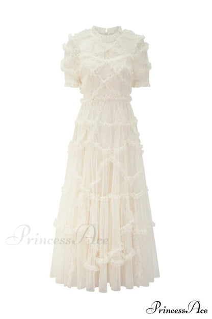 Kinley Ruched Ruffle Charming Hem Maxi Dress