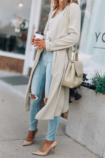 Color Long Windbreaker Cardigan
