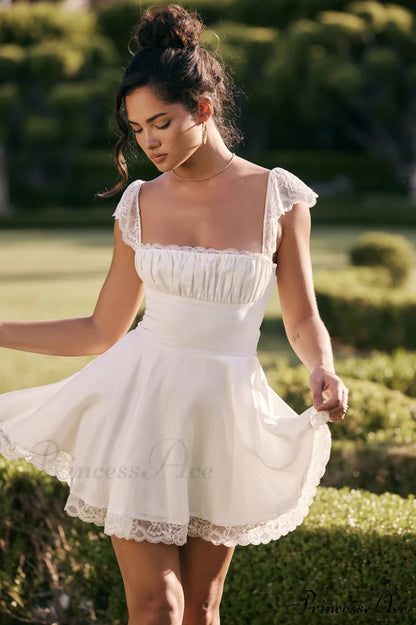 Lace A-line Stylish Mini Dress