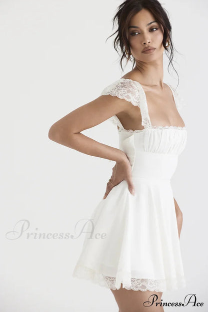 Lace A-line Stylish Mini Dress