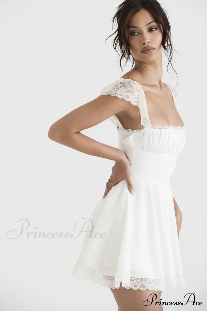 Lace A-line Stylish Mini Dress