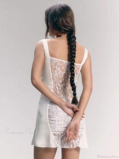 Lace Camisole Double-layer Mini Dress