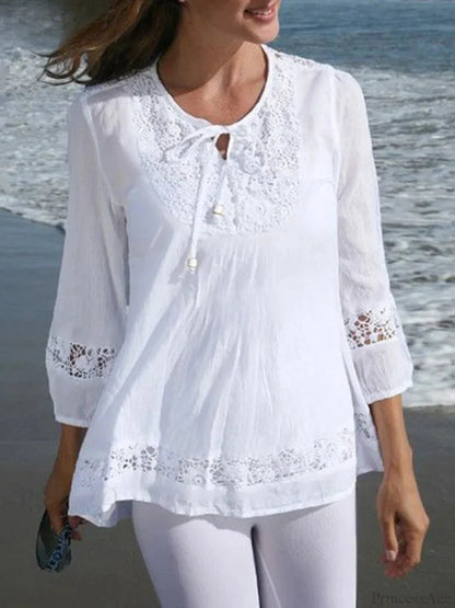 Lace Crochet Patchwork Blouse
