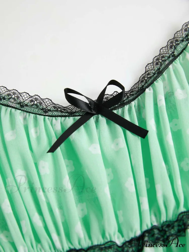 Lace Trim Graceful Mini Dress