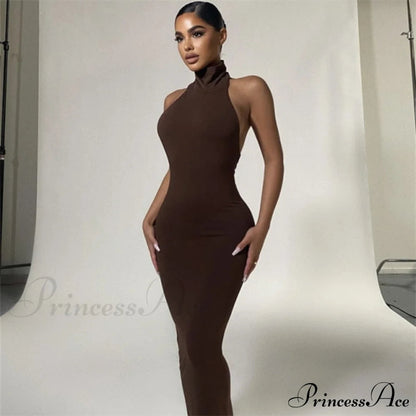 Club Brown Long Dress