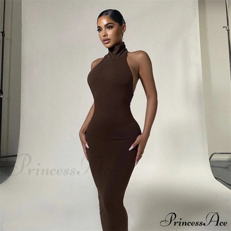 Club Brown Long Dress