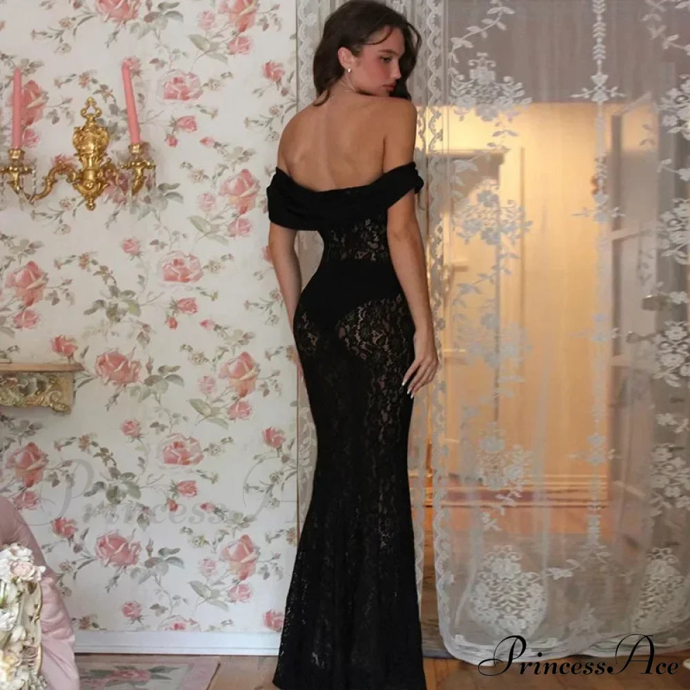Lantern Sleeve V-neck Trumpet Maxi Dress