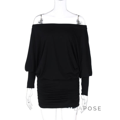 Aaliya Off Shoulder Ruched Mini Dress