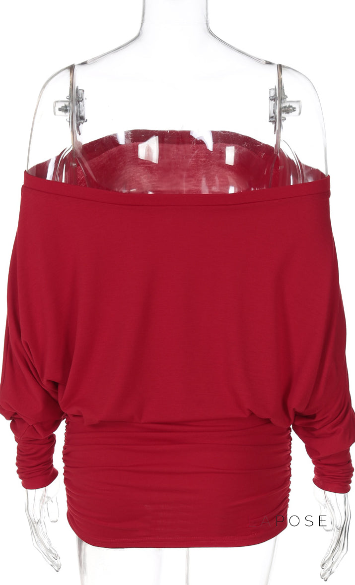 Aaliya Off Shoulder Ruched Mini Dress
