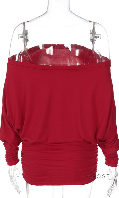 Aaliya Off Shoulder Ruched Mini Dress