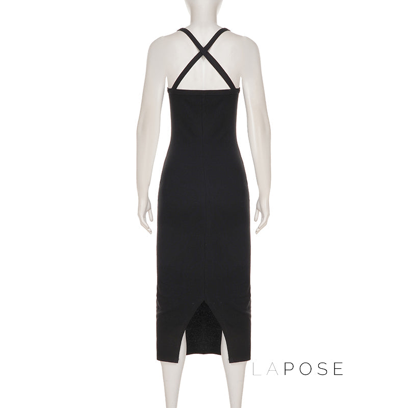 Abrianna Halter Backless Maxi Dress
