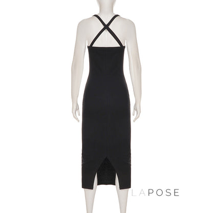 Abrianna Halter Backless Maxi Dress