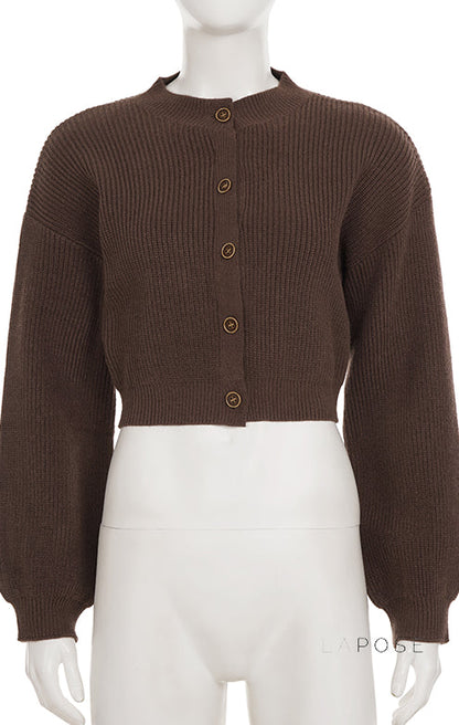Addilyn Brown Knitted Cardigan