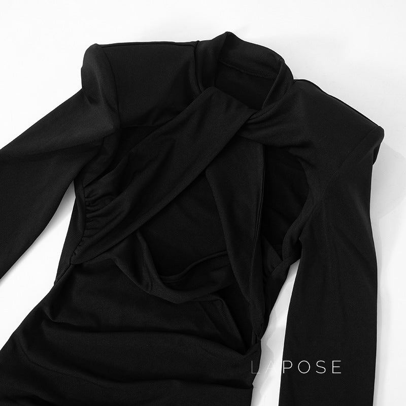 Afnan Twisted Long Sleeve Mini Dress
