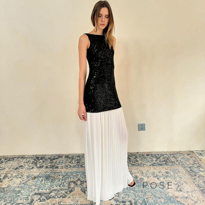 Anabia Black Sequin Maxi Dress