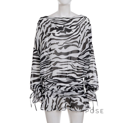 Arianna Zebra Print Mini Dress