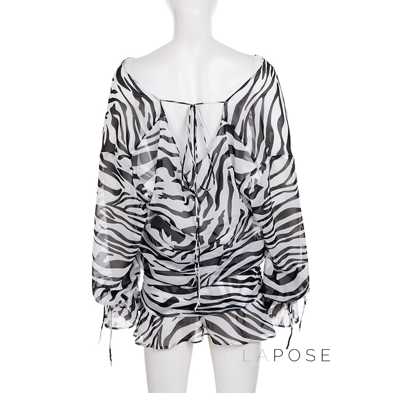 Arianna Zebra Print Mini Dress