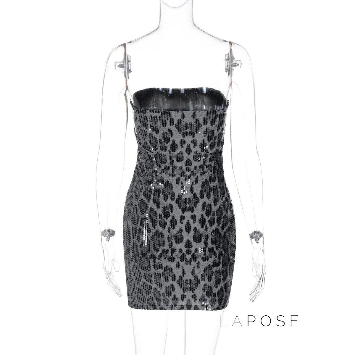 Arleen Strapless Sequin Leopard Mini Dress