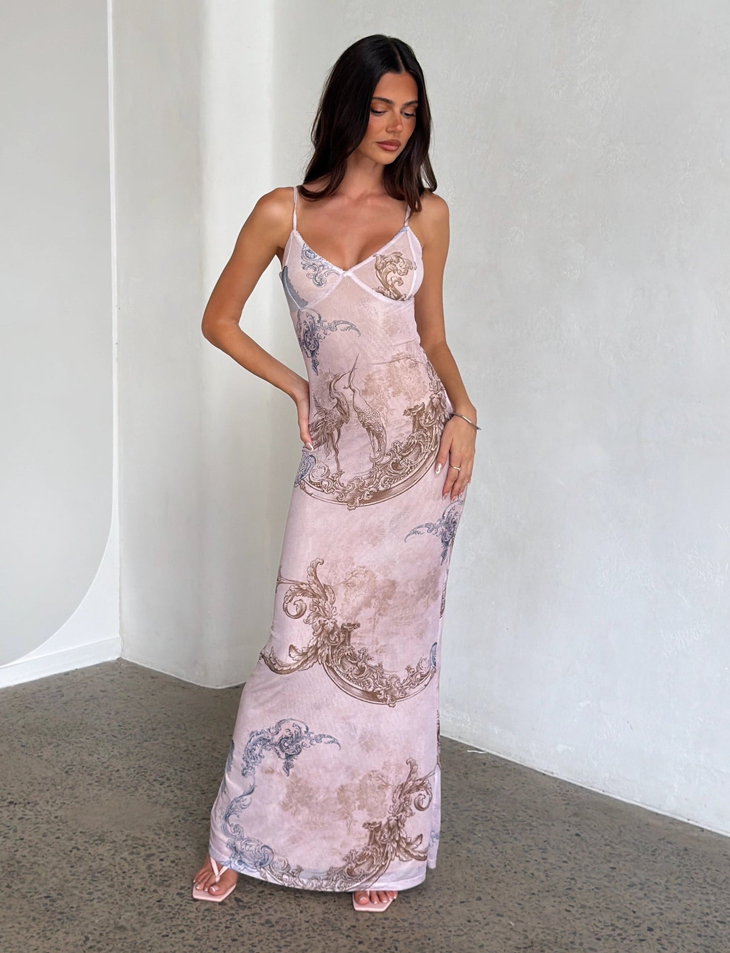 Arlette Radiant Maxi Dress - Collage Cranes