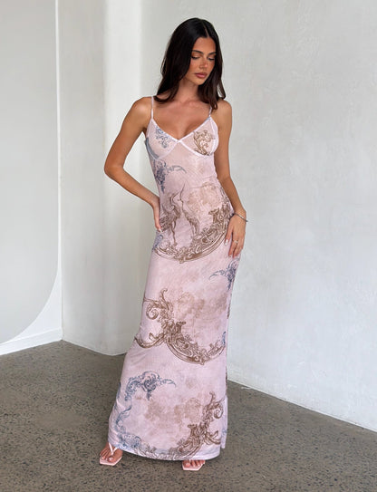 Arlette Radiant Maxi Dress - Collage Cranes