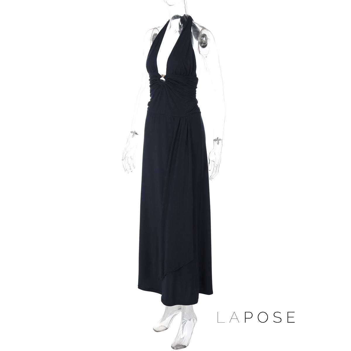 Raelee Halter Ruched Maxi Dress