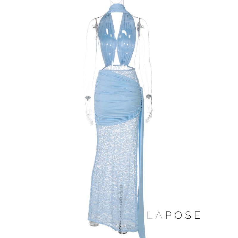 Ayana Lace Halter Maxi Dress