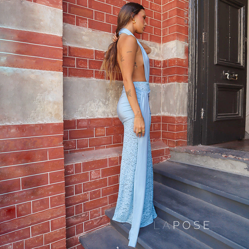 Ayana Lace Halter Maxi Dress