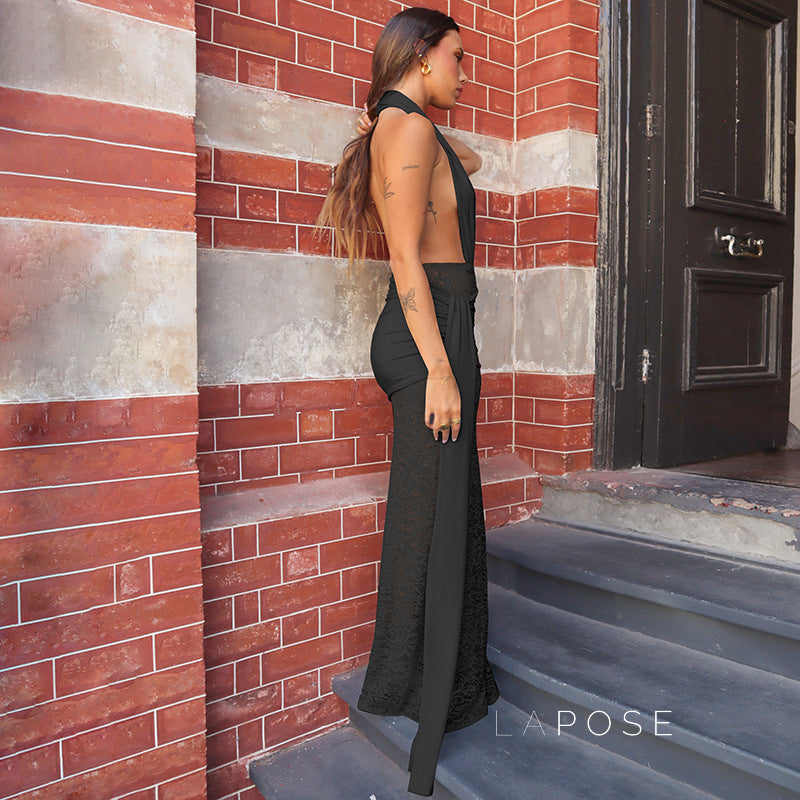 Ayana Lace Halter Maxi Dress