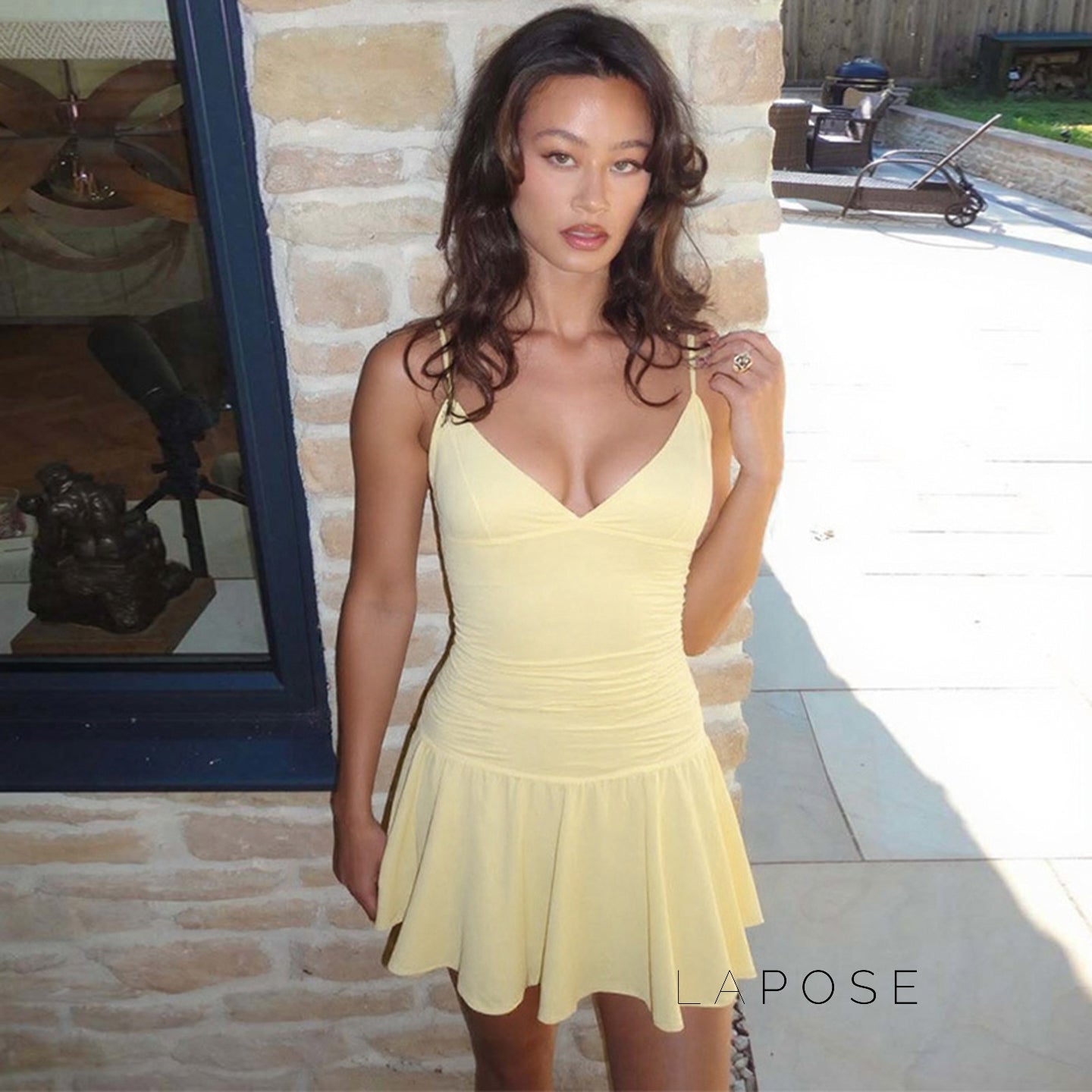 Blakelee Pleated Strappy Mini Dress