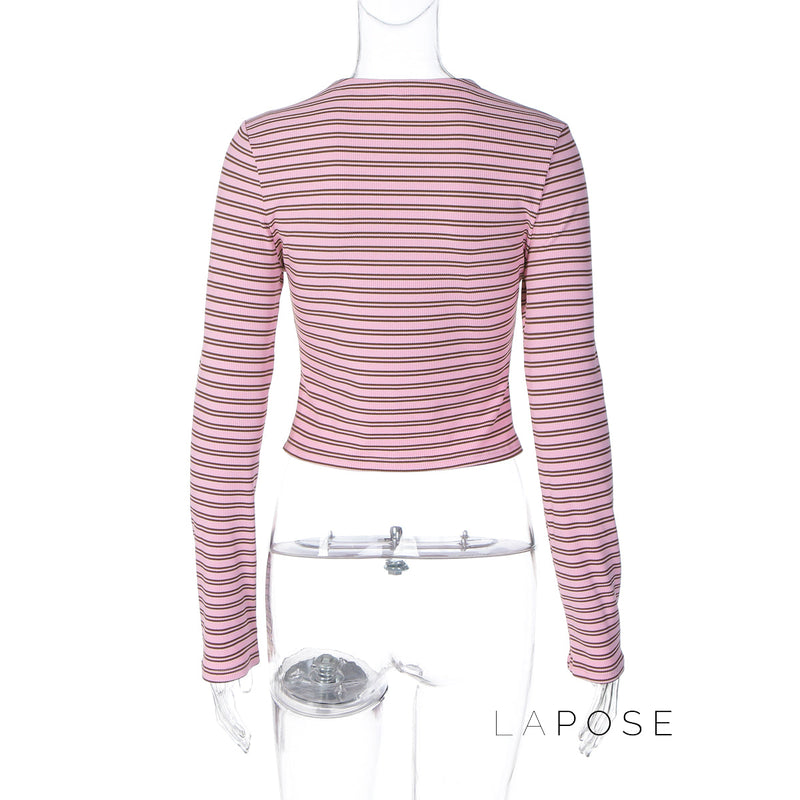 Bo Striped Button-up Cardigan