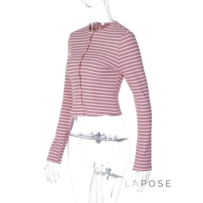 Bo Striped Button-up Cardigan