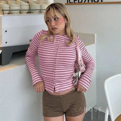 Bo Striped Button-up Cardigan