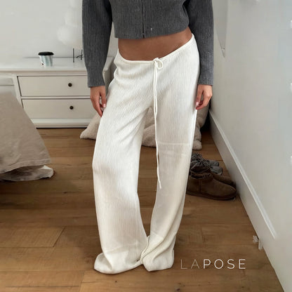 Mumtaz Ribbed Wide-leg Knit Pants