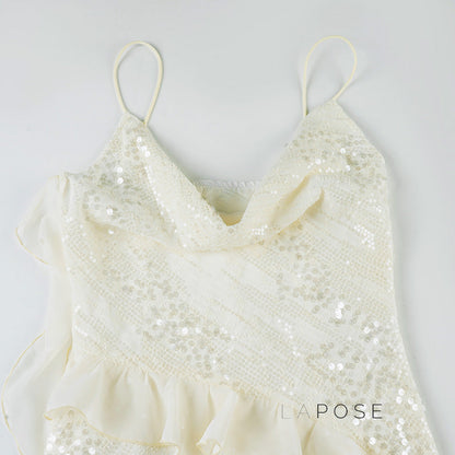 Chyna Sequin Cowl Neck Mini Dress
