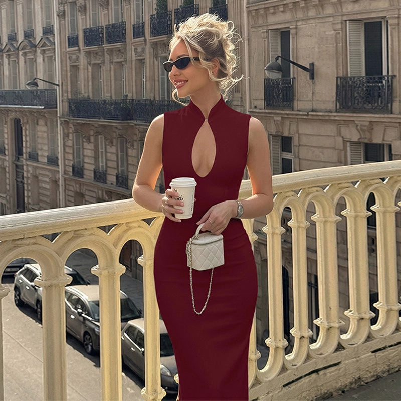 Cut-out Slit Maxi Dress