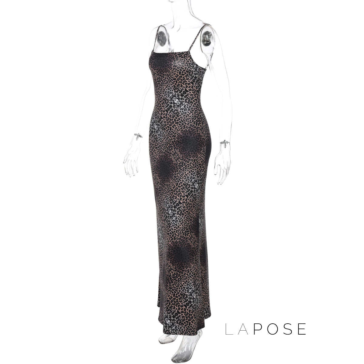 Damaris Strappy Leopard Maxi Dress
