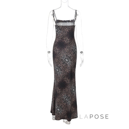 Damaris Strappy Leopard Maxi Dress