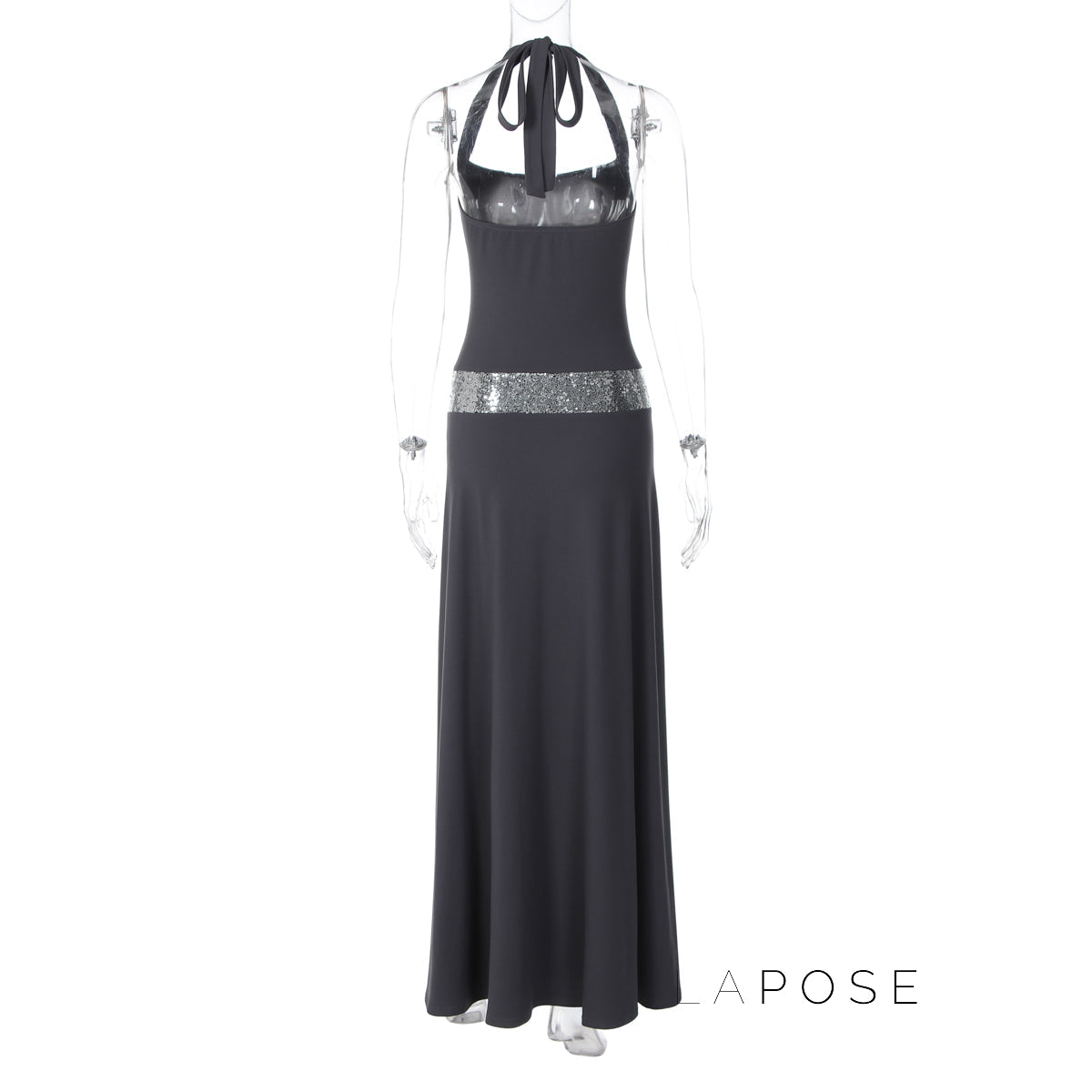 Eleanor Sequin Halter Maxi Dress