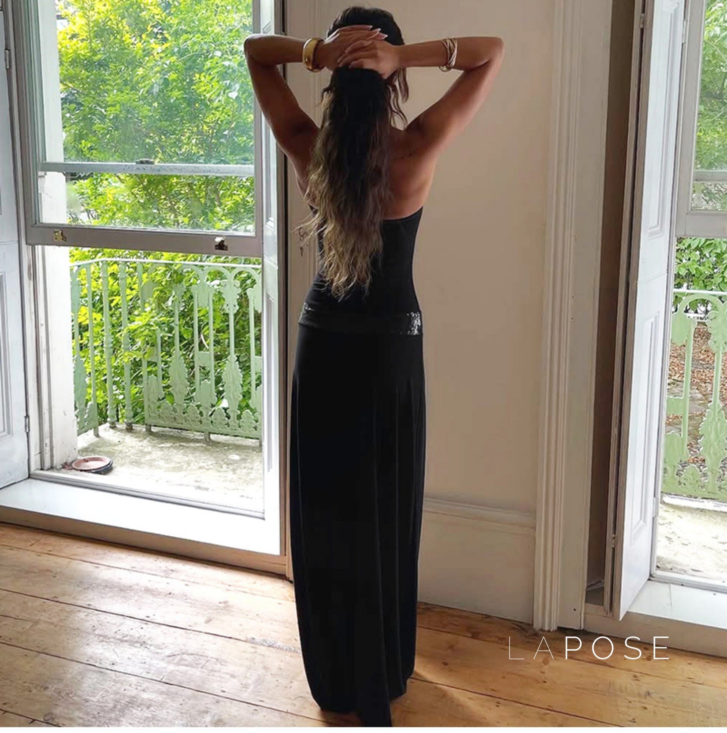Eleanor Sequin Halter Maxi Dress